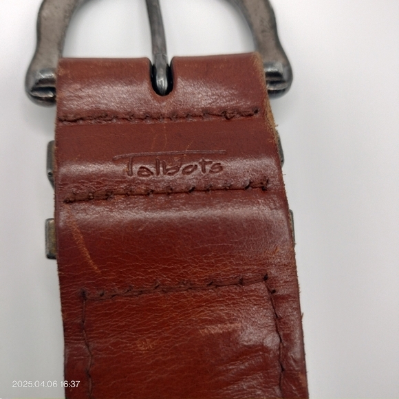 Talbot's Women Brown Genuine Leather Braided Belt Sz Small Silver D Buckle - Picture 4 of 10